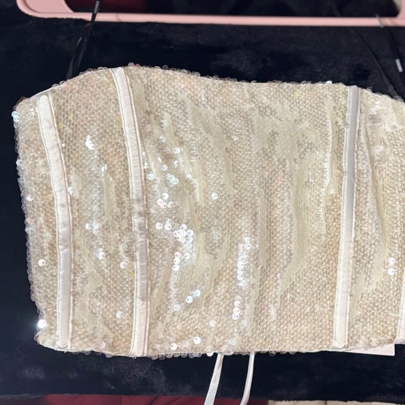 White sequin tube top - Picture 3 of 5